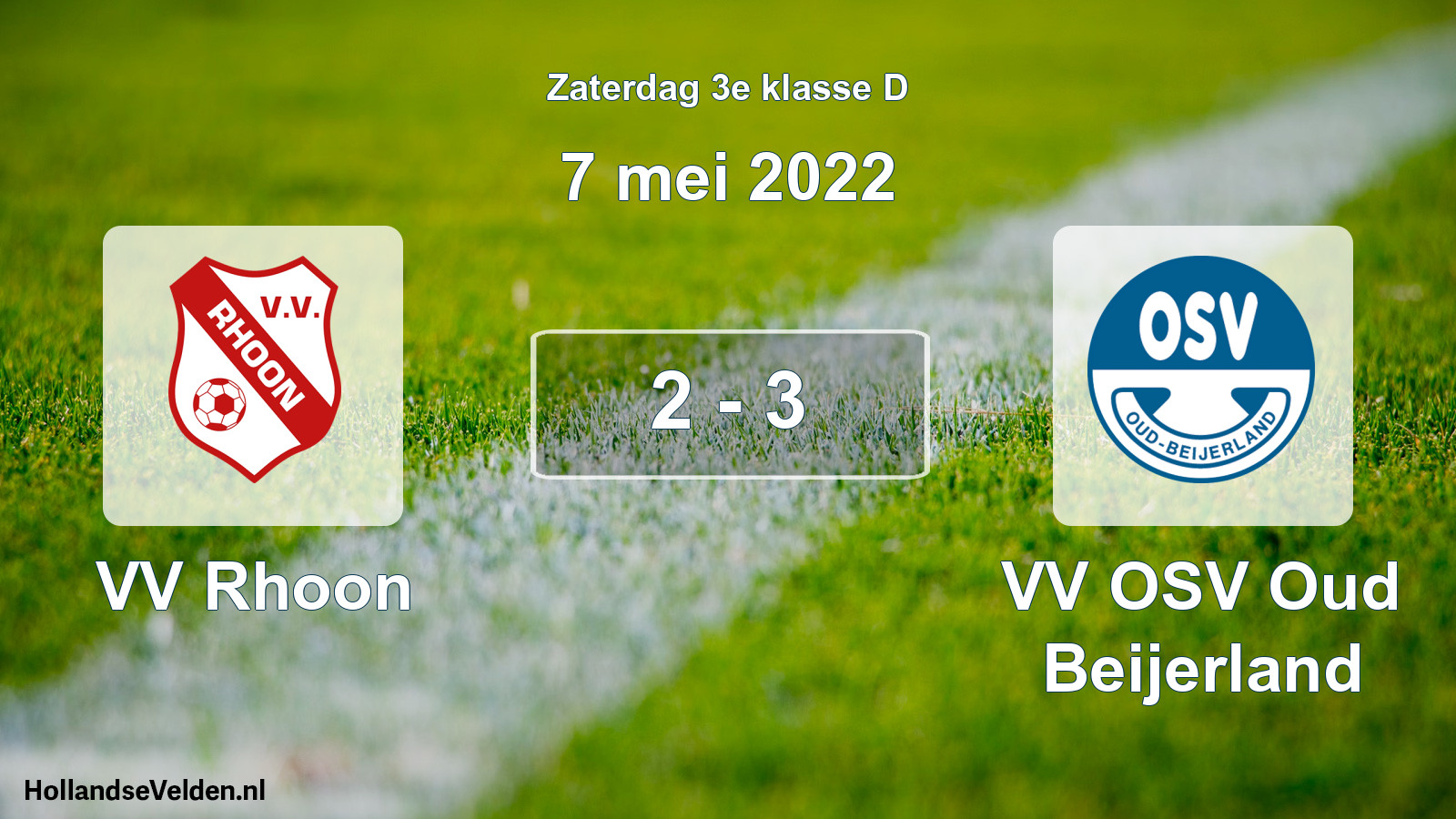 Total number of matches played: VV Rhoon - VV OSV Oud Beijerland 2 - 3 (7 May 2022)