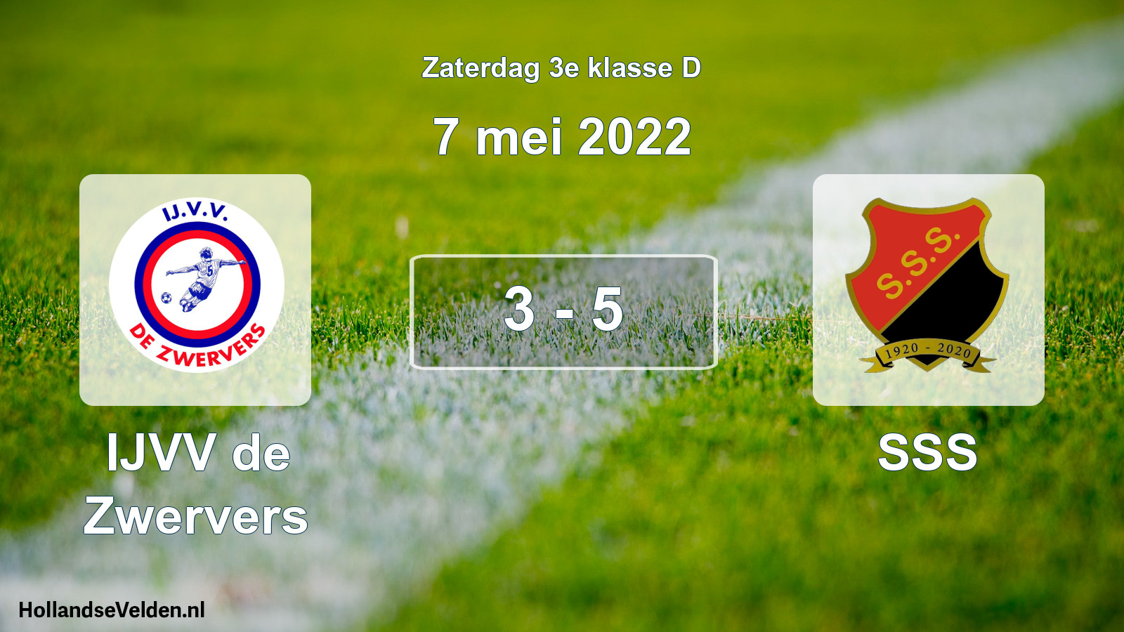 Total number of matches played: IJVV de Zwervers - SSS 3 - 5 (7 May 2022)