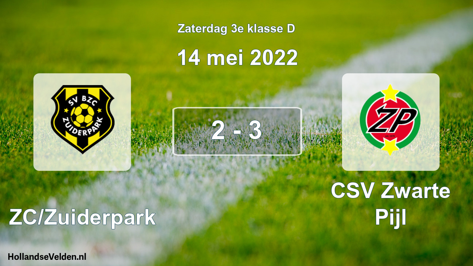 Total number of matches played: BZC/Zuiderpark - CSV Zwarte Pijl 2 - 3 (14 May 2022)