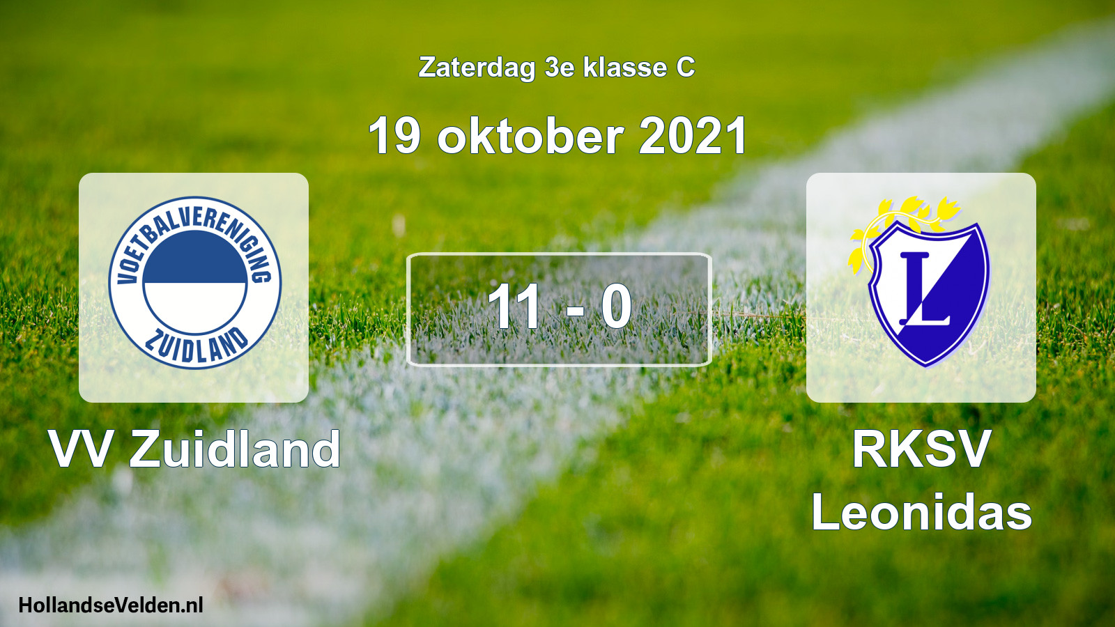 Total number of matches played: VV Zuidland - RKSV Leonidas 11 - 0 (19 October 2021)
