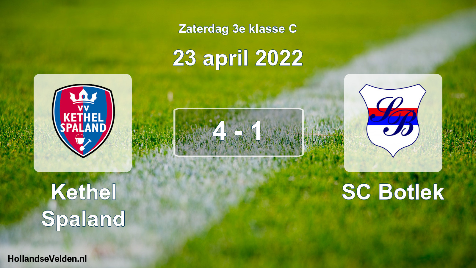 Total number of matches played: Kethel Spaland - SC Botlek 4 - 1 (23 April 2022)
