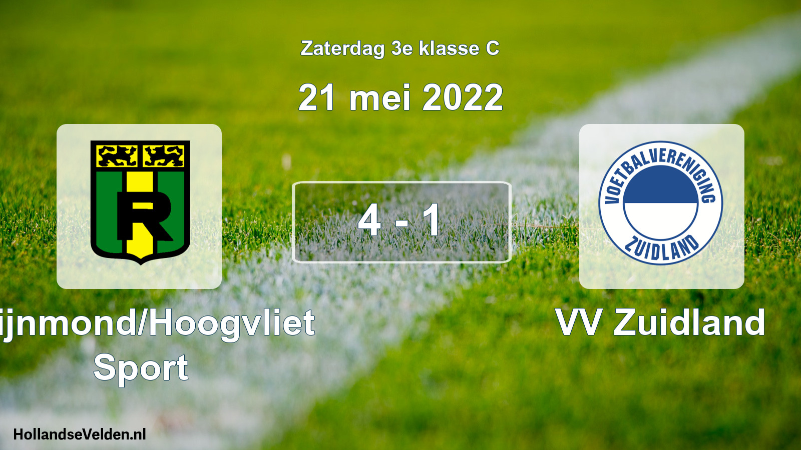 Total number of matches played: Rijnmond/Hoogvliet Sport - VV Zuidland 4 - 1 (21 May 2022)