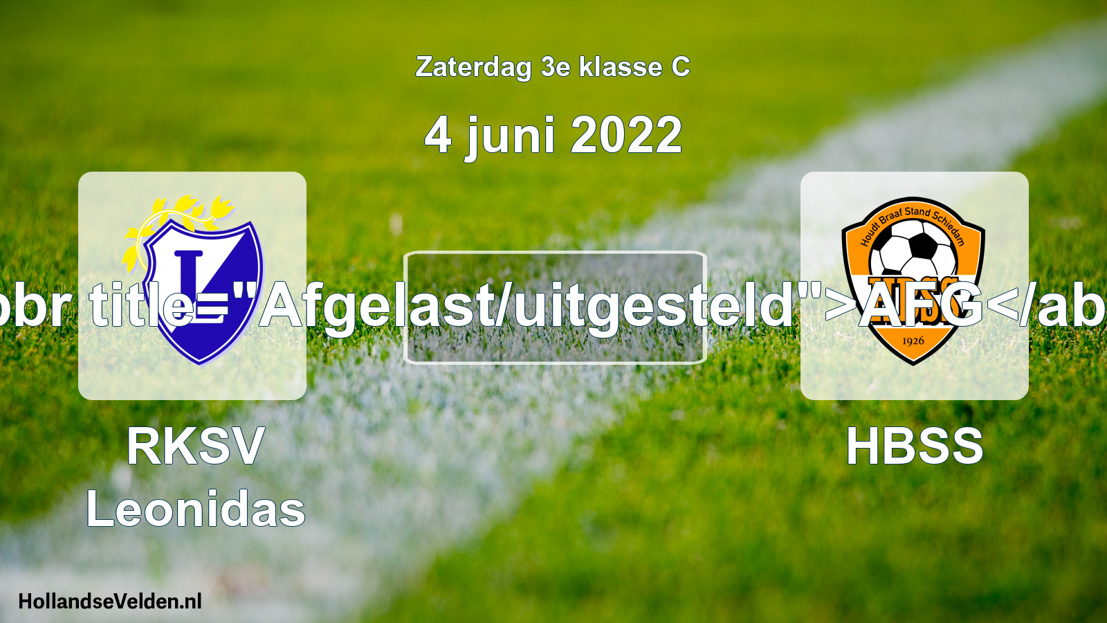 Scheduled Match: RKSV Leonidas - HBSS (4 June 2022)