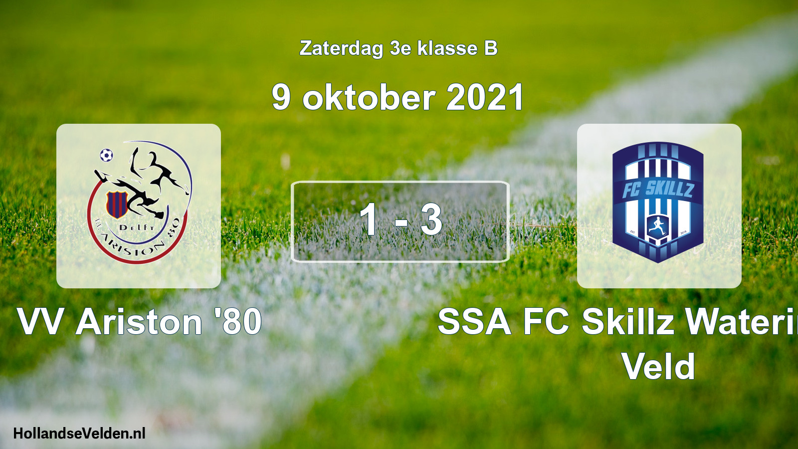 Total number of matches played: VV Ariston '80 - SSA FC Skillz Wateringse Veld 1 - 3 (9 October 2021)