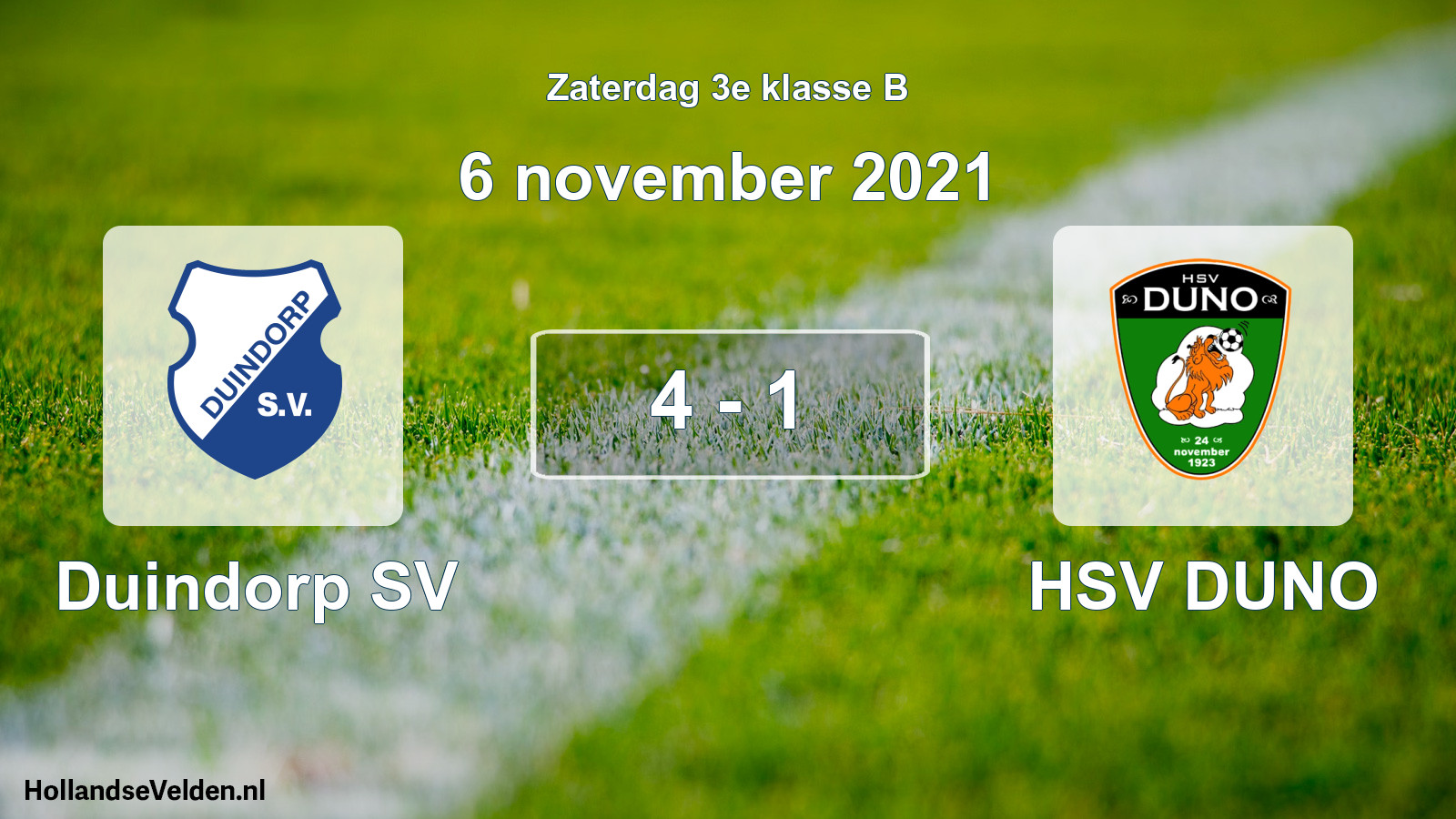Total number of matches played: Duindorp SV - HSV DUNO 4 - 1 (6 November 2021)