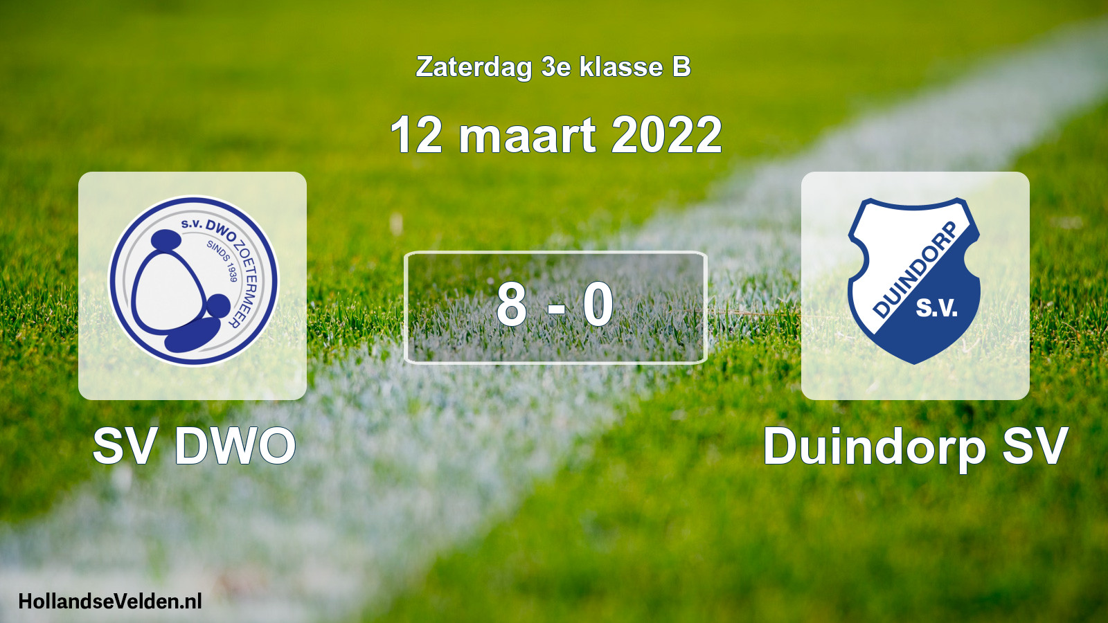 Total number of matches played: SV DWO - Duindorp SV 8 - 0 (12 March 2022)
