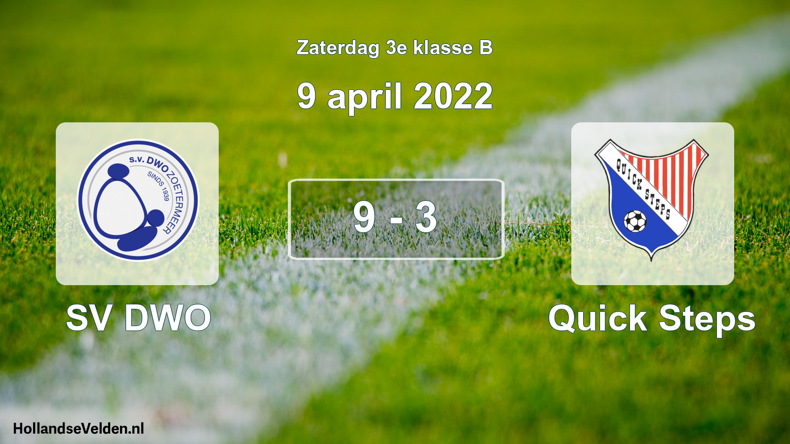 Total number of matches played: SV DWO - Quick Steps 9 - 3 (9 April 2022)