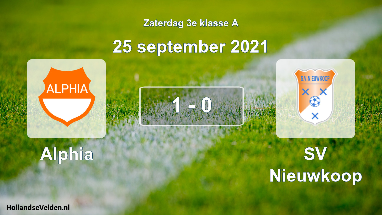 Total number of matches played: Alphia - SV Nieuwkoop 1 - 0 (25 September 2021)