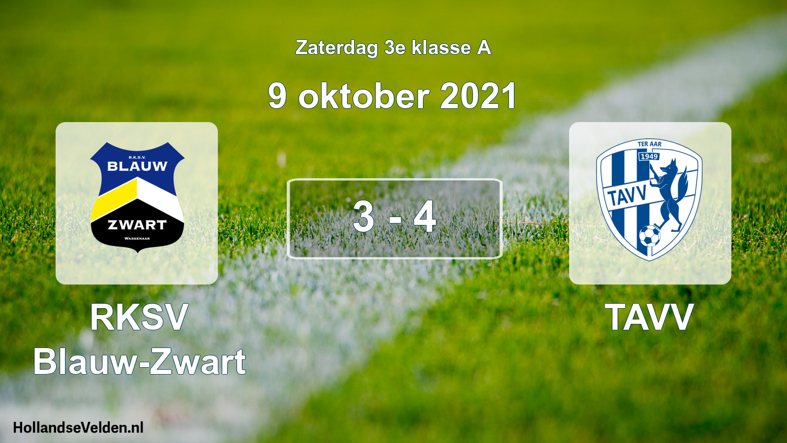 Total number of matches played: RKSV Blauw-Zwart - TAVV 3 - 4 (9 October 2021)