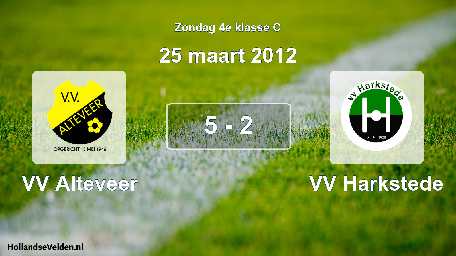 Total number of matches played: VV Alteveer - VV Harkstede 5 - 2 (25 March 2012)