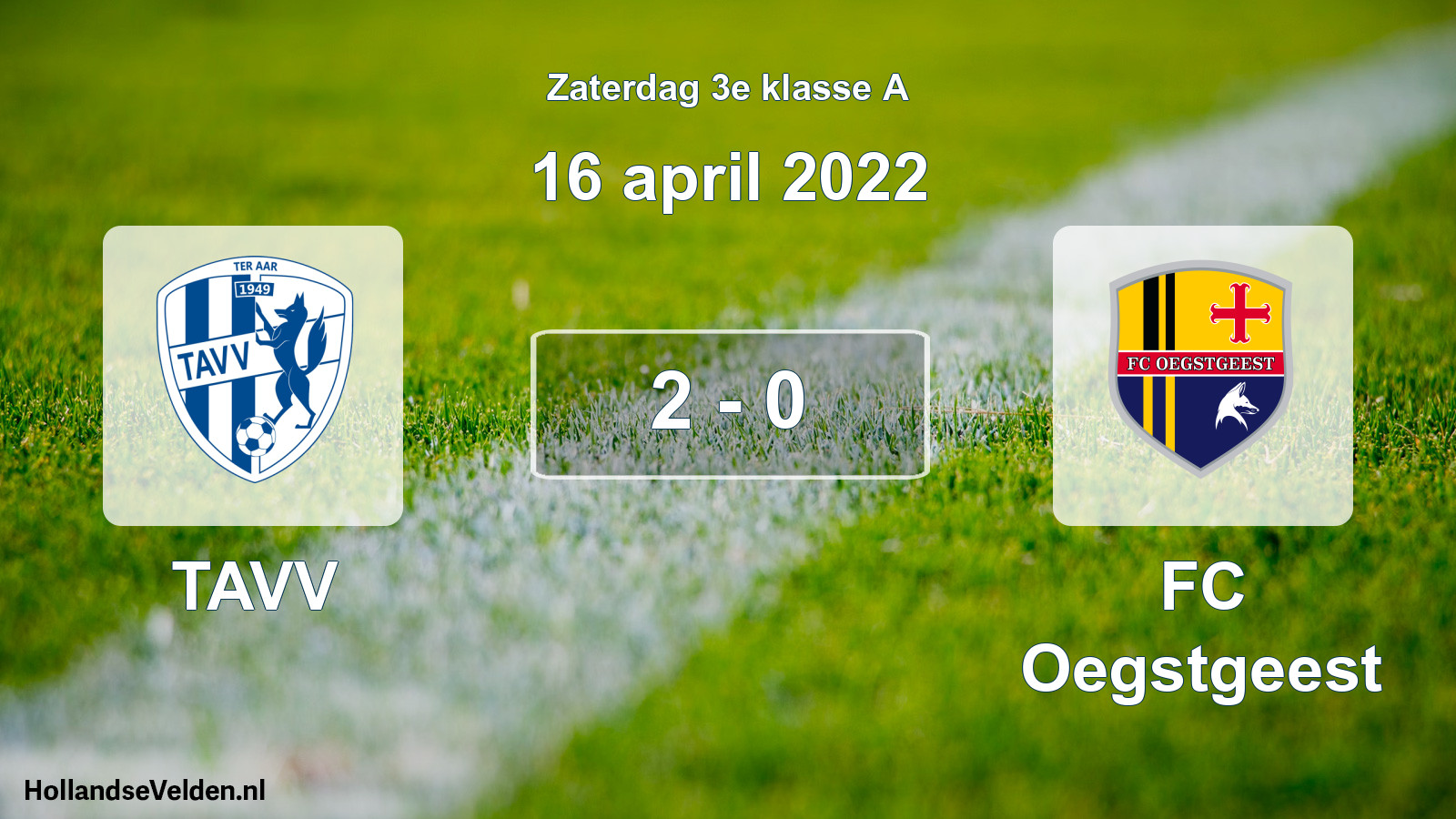 Total number of matches played: TAVV - FC Oegstgeest 2 - 0 (16 April 2022)