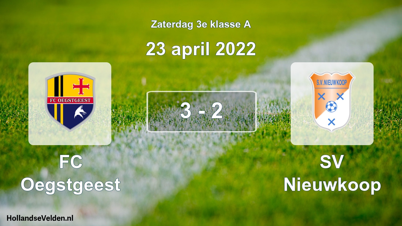Total number of matches played: FC Oegstgeest - SV Nieuwkoop 3 - 2 (23 April 2022)
