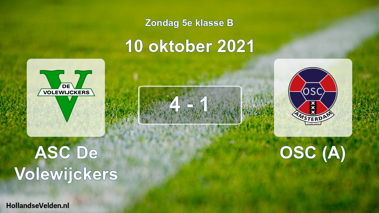 Total number of matches played: ASC De Volewijckers - OSC (A) 4 - 1 (10 October 2021)
