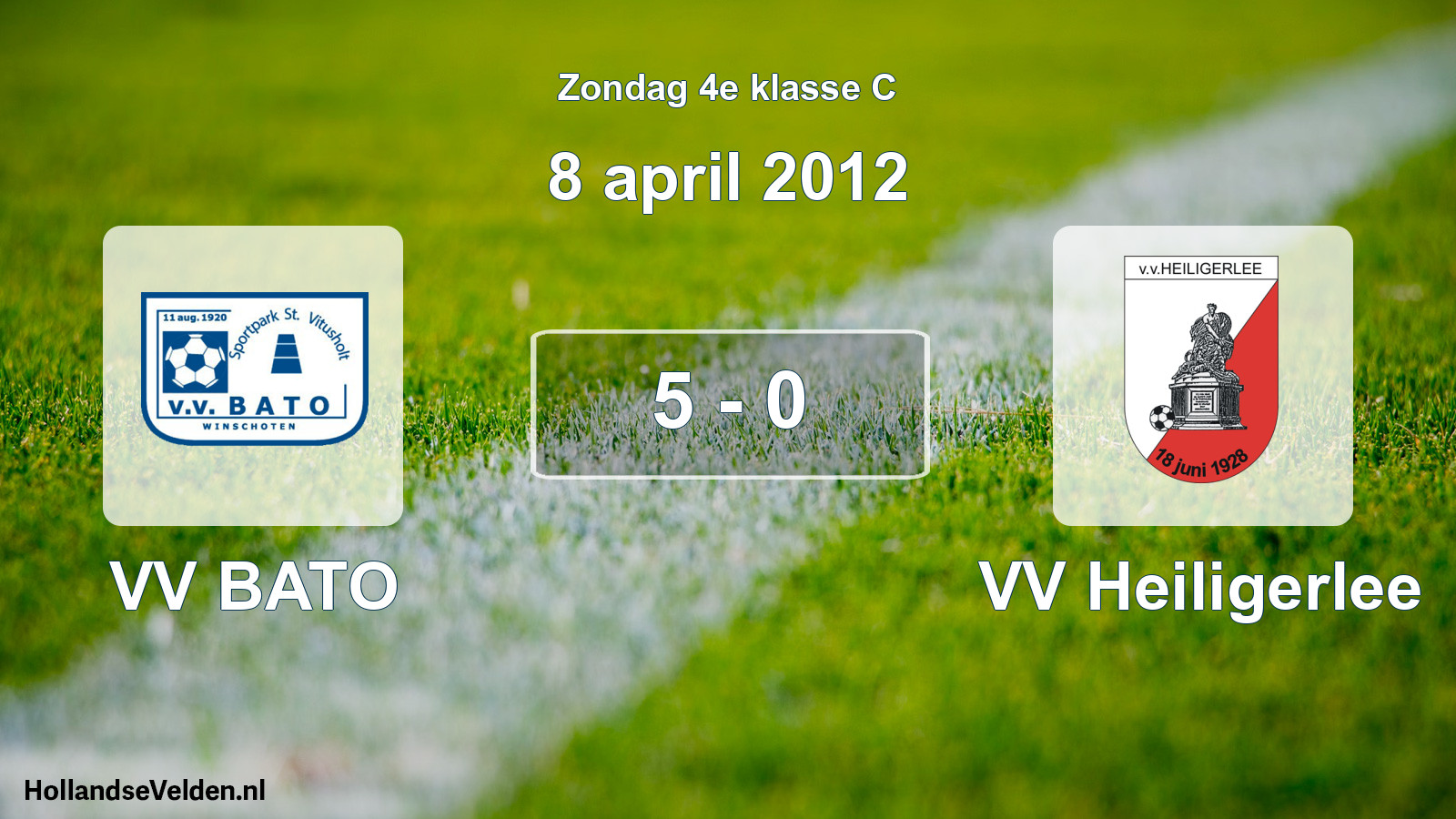 Total number of matches played: VV BATO - VV Heiligerlee 5 - 0 (8 April 2012)