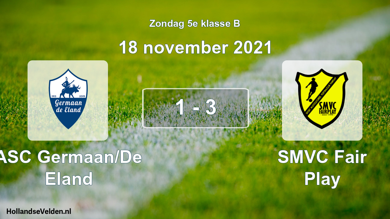 Total number of matches played: ASC Germaan/De Eland - SMVC Fair Play 1 - 3 (18 November 2021)