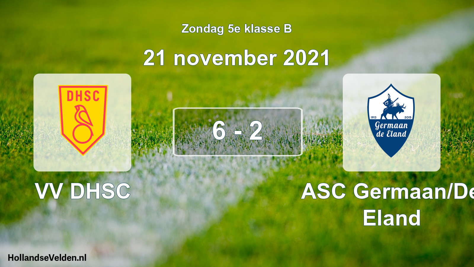 Gespeelde wedstrijd: VV DHSC - ASC Germaan/De Eland 6 - 2 (21 november 2021)