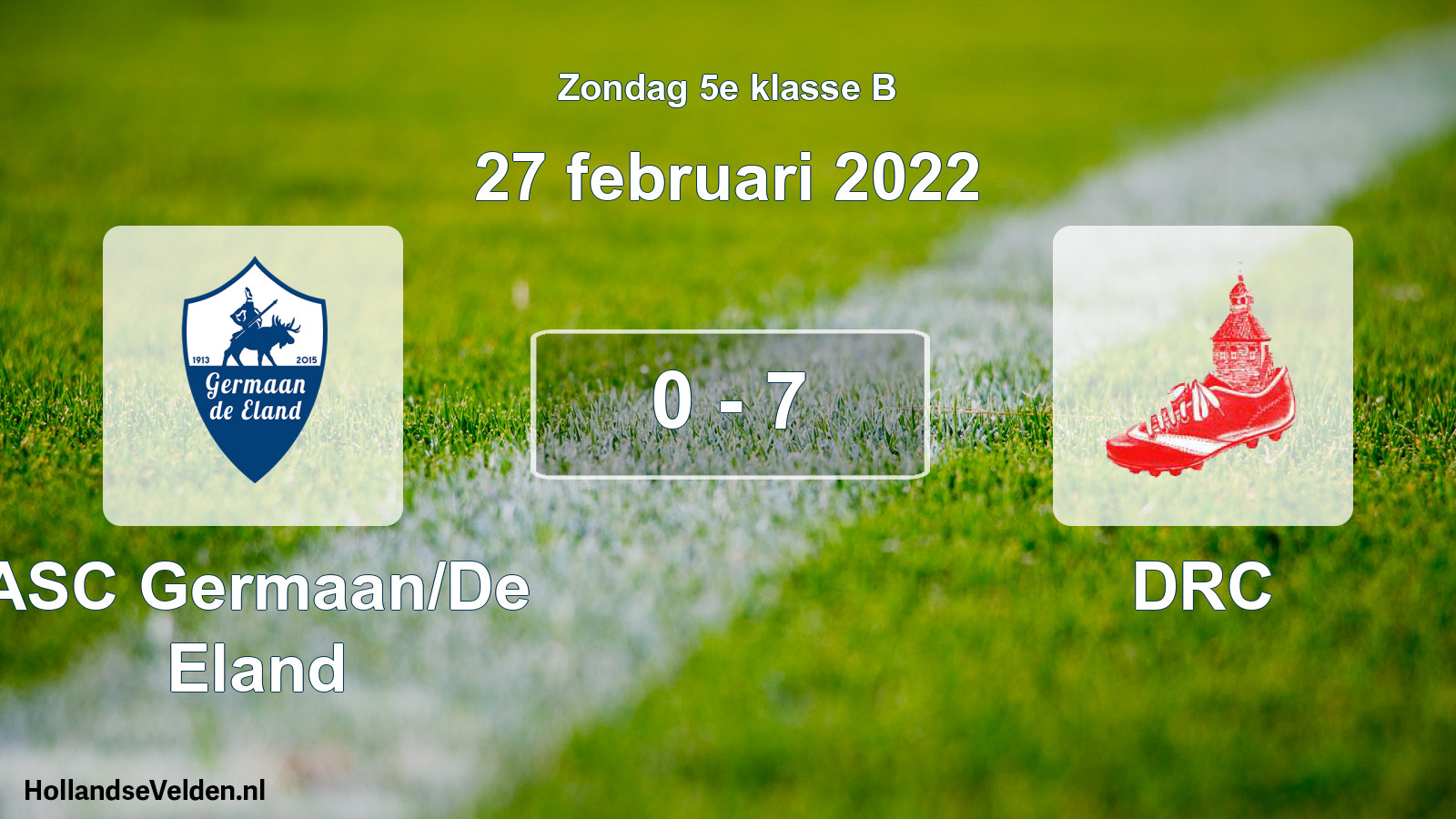 Total number of matches played: ASC Germaan/De Eland - DRC 0 - 7 (27 February 2022)