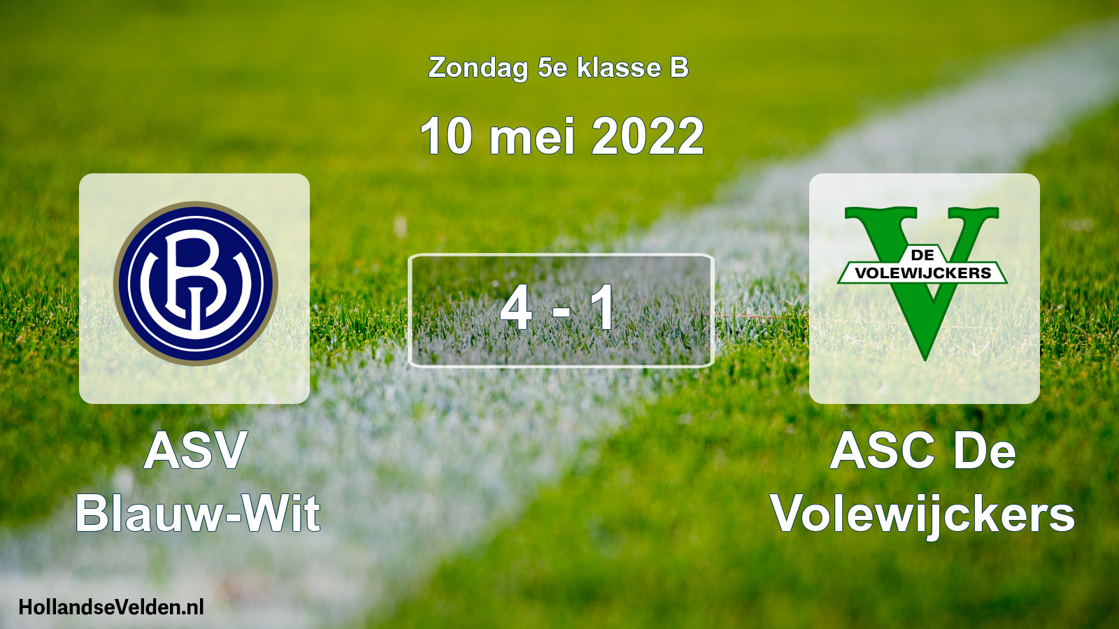 Total number of matches played: ASV Blauw-Wit - ASC De Volewijckers 4 - 1 (10 May 2022)