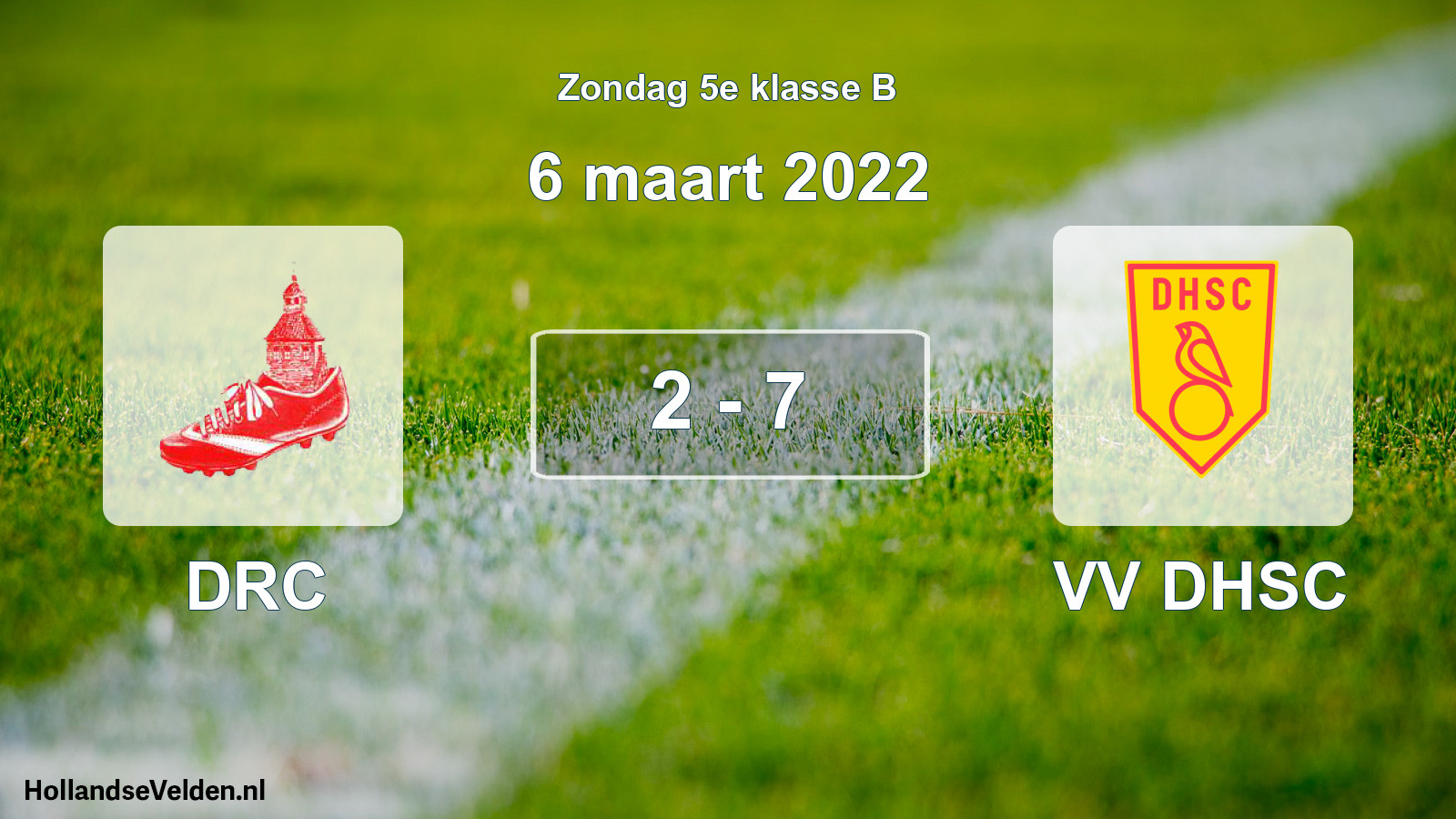 Gespeelde wedstrijd: DRC - VV DHSC 2 - 7 (6 maart 2022)