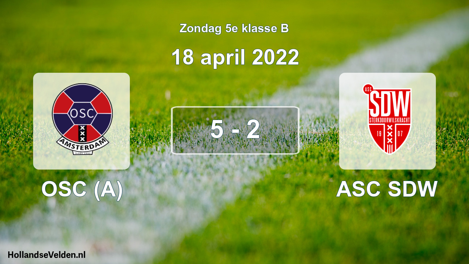 Total number of matches played: OSC (A) - ASC SDW 5 - 2 (18 April 2022)
