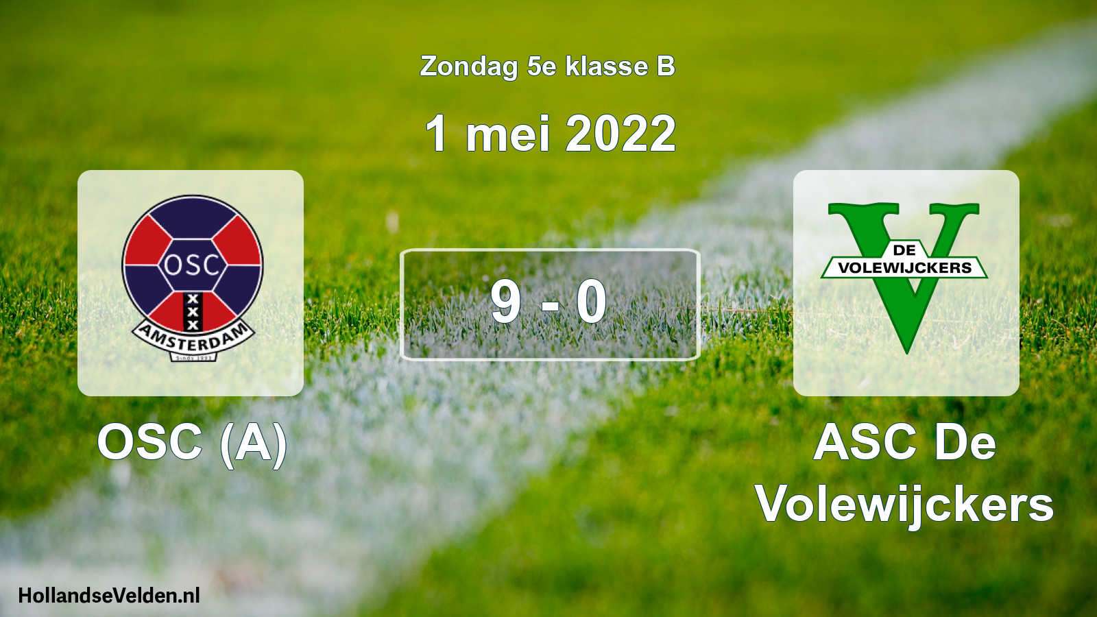 Total number of matches played: OSC (A) - ASC De Volewijckers 9 - 0 (1 May 2022)