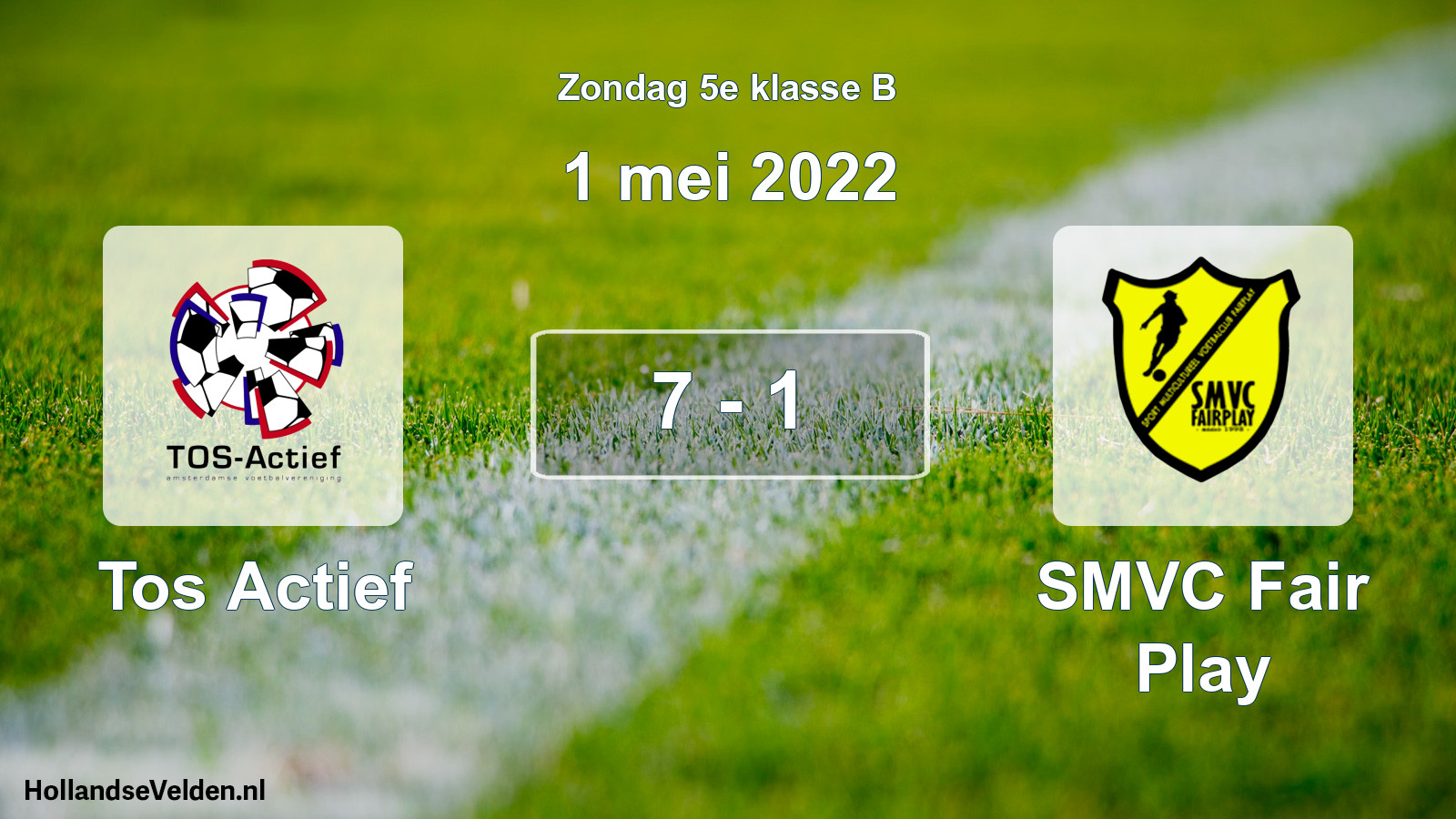 Total number of matches played: Tos Actief - SMVC Fair Play 7 - 1 (1 May 2022)
