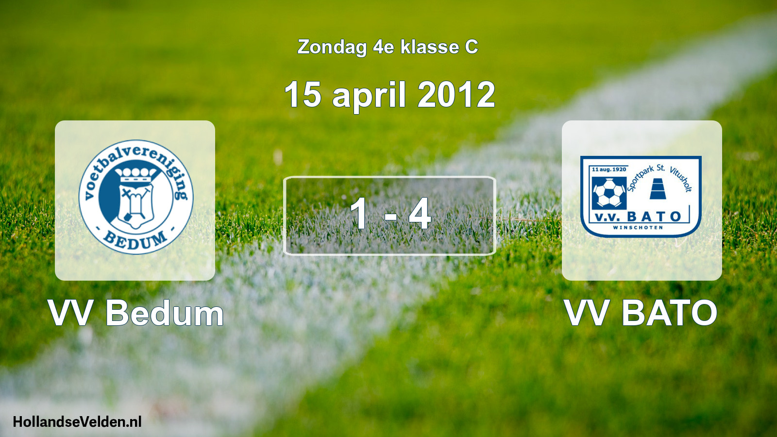Total number of matches played: VV Bedum - VV BATO 1 - 4 (15 April 2012)