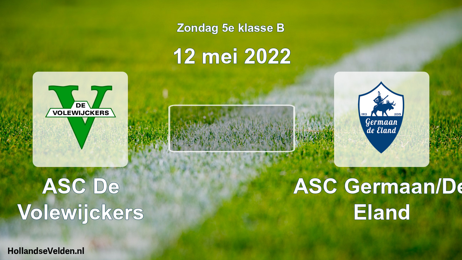 Scheduled Match: ASC De Volewijckers - ASC Germaan/De Eland (12 May 2022)