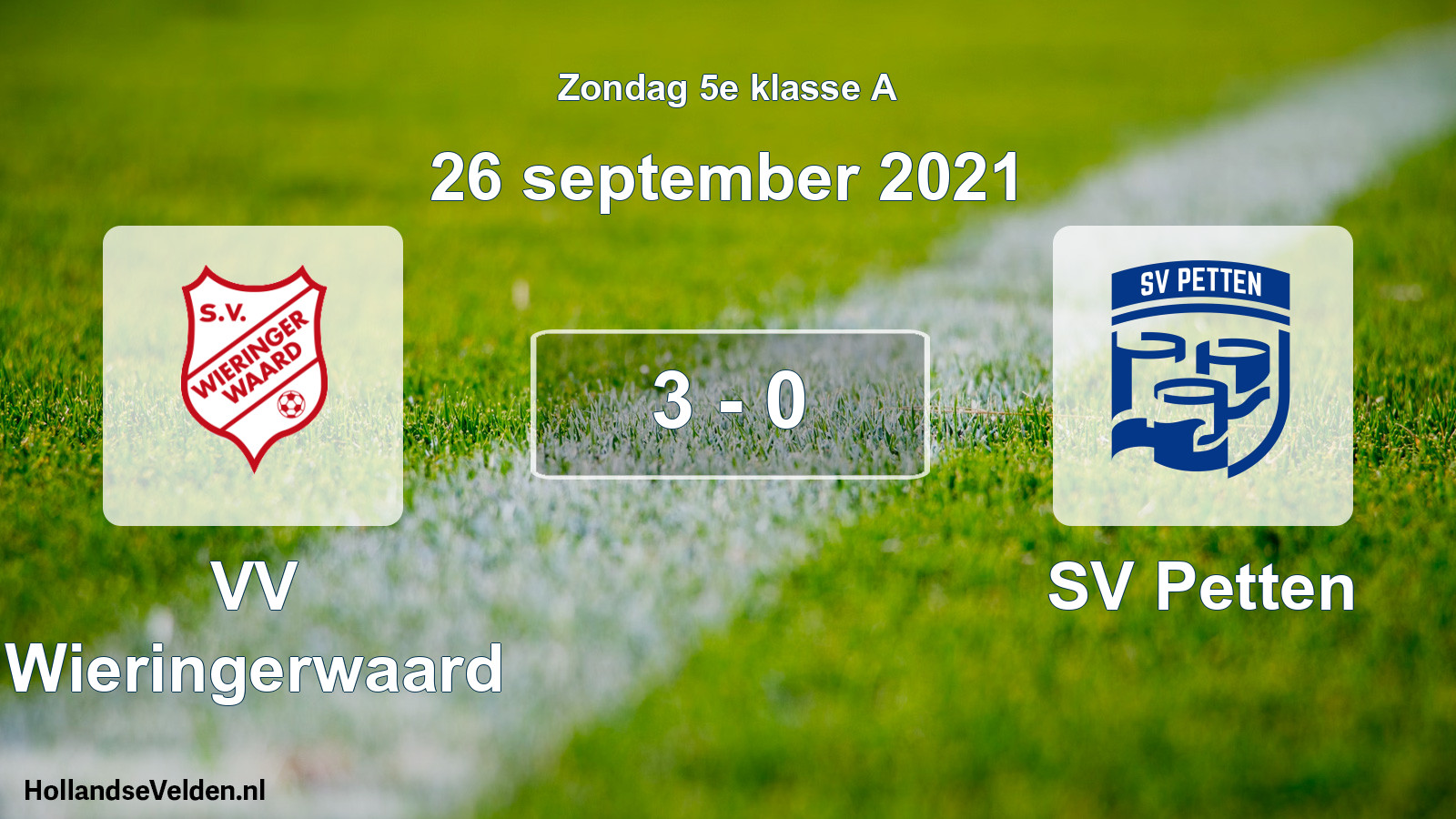Total number of matches played: VV Wieringerwaard - SV Petten 3 - 0 (26 September 2021)