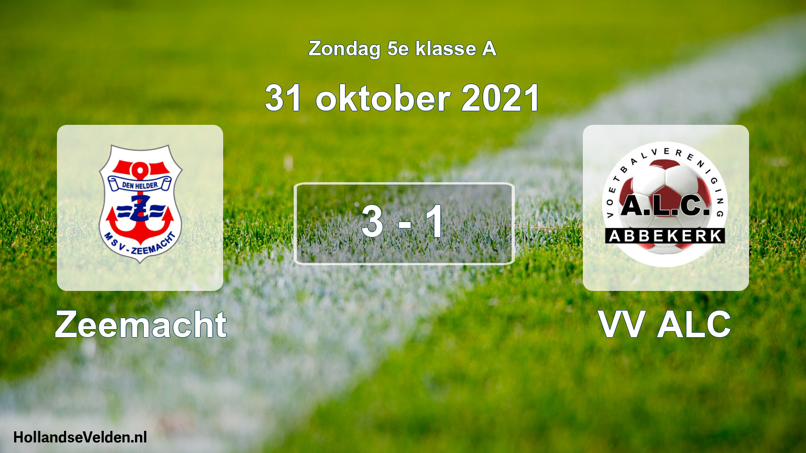 Total number of matches played: Zeemacht - VV ALC 3 - 1 (31 October 2021)
