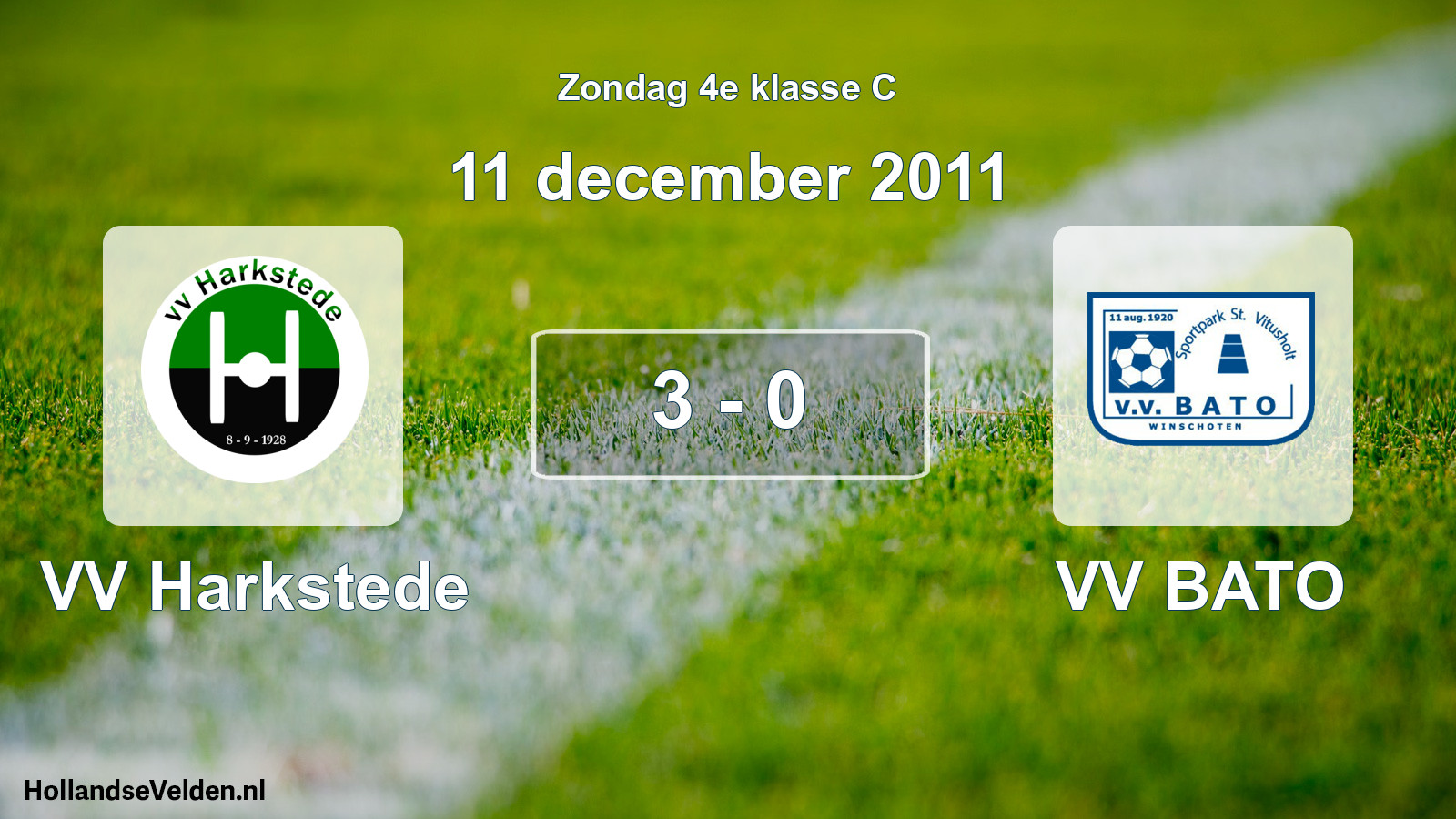 Total number of matches played: VV Harkstede - VV BATO 3 - 0 (11 December 2011)