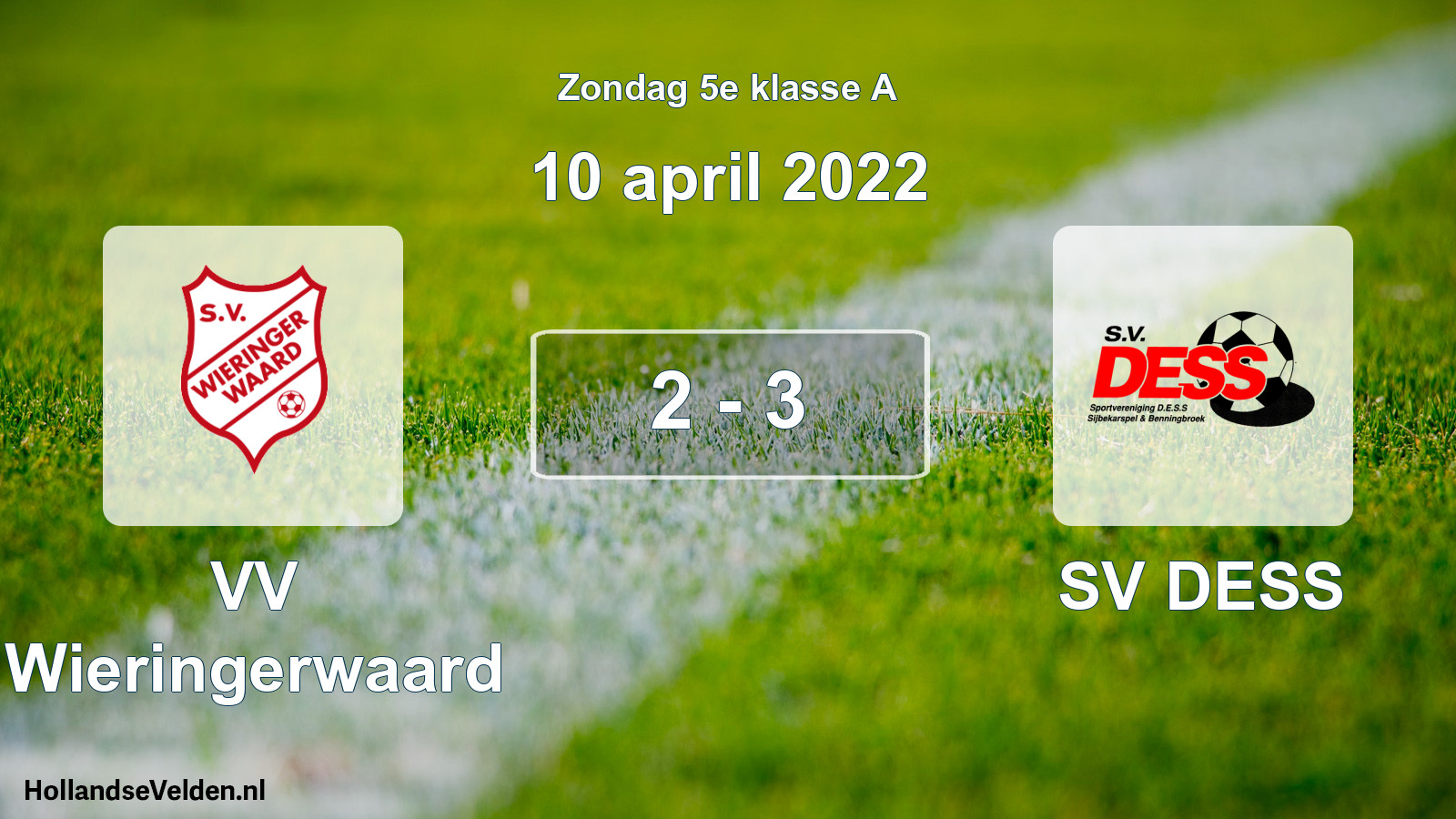 Total number of matches played: VV Wieringerwaard - SV DESS 2 - 3 (10 April 2022)