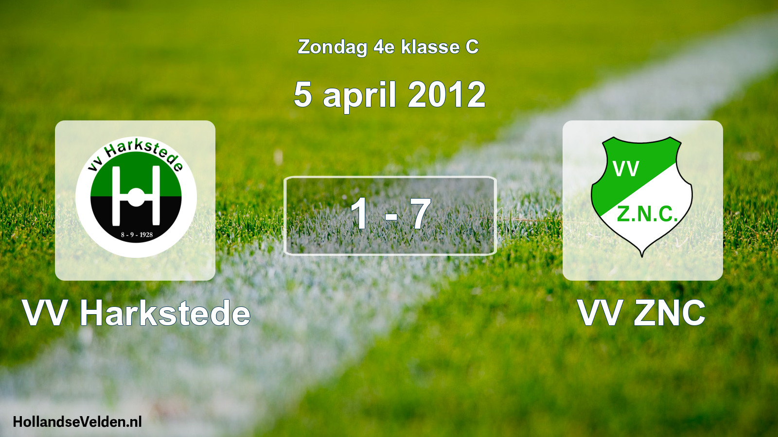 Total number of matches played: VV Harkstede - VV ZNC 1 - 7 (5 April 2012)