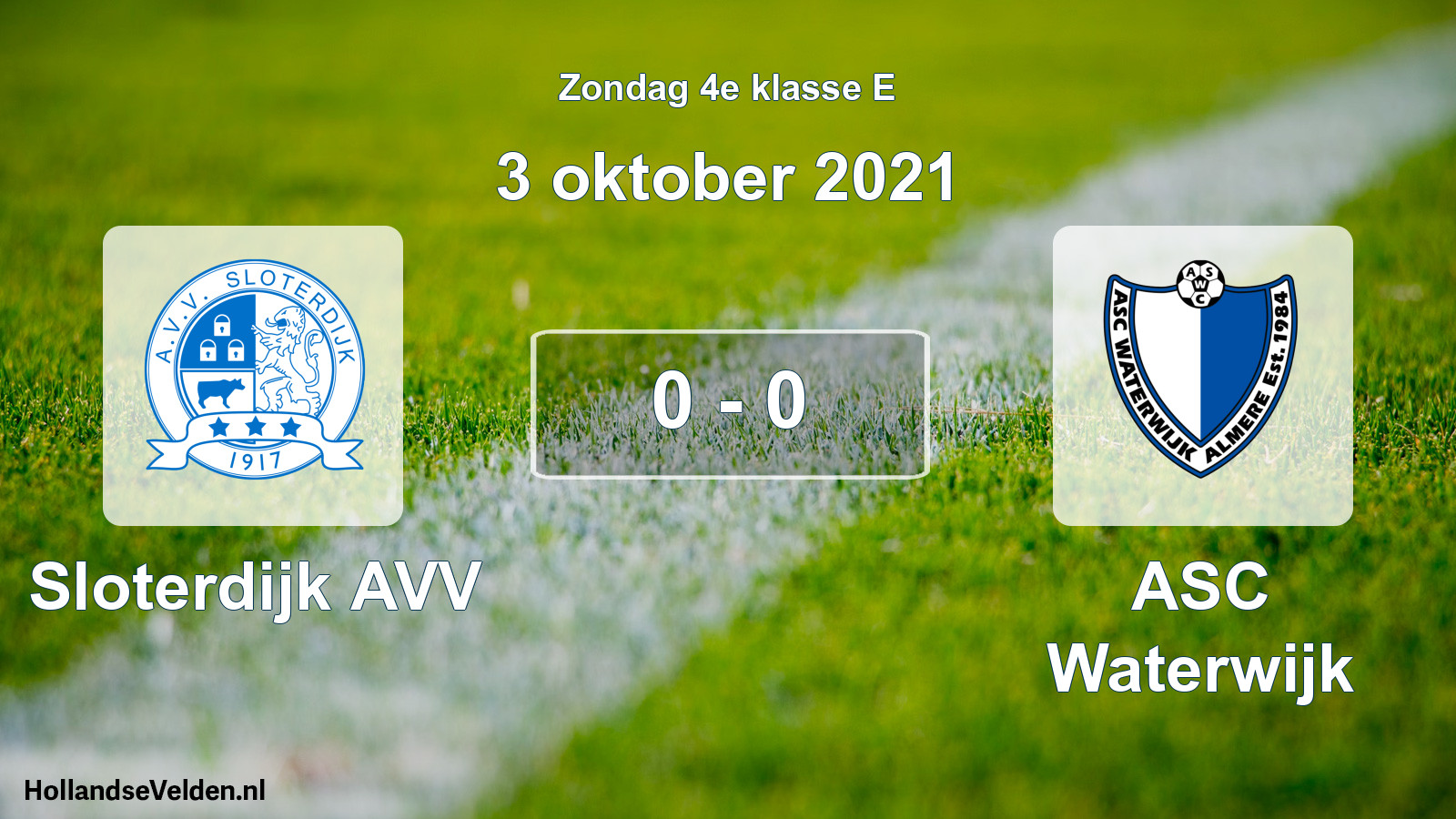 Total number of matches played: Sloterdijk AVV - ASC Waterwijk 0 - 0 (3 October 2021)