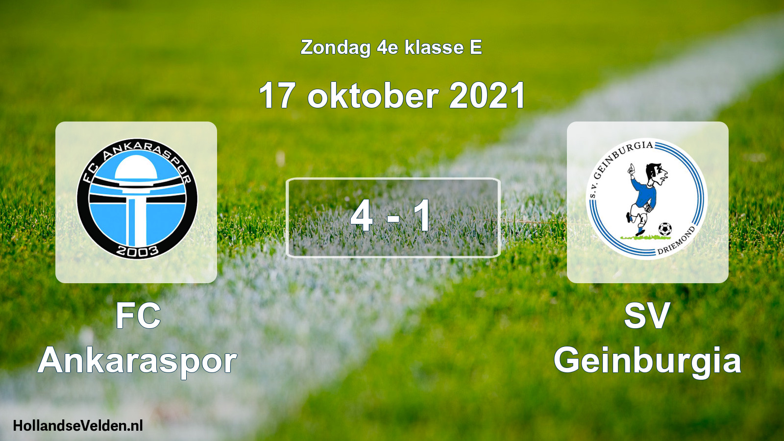 Total number of matches played: FC Ankaraspor - SV Geinburgia 4 - 1 (17 October 2021)