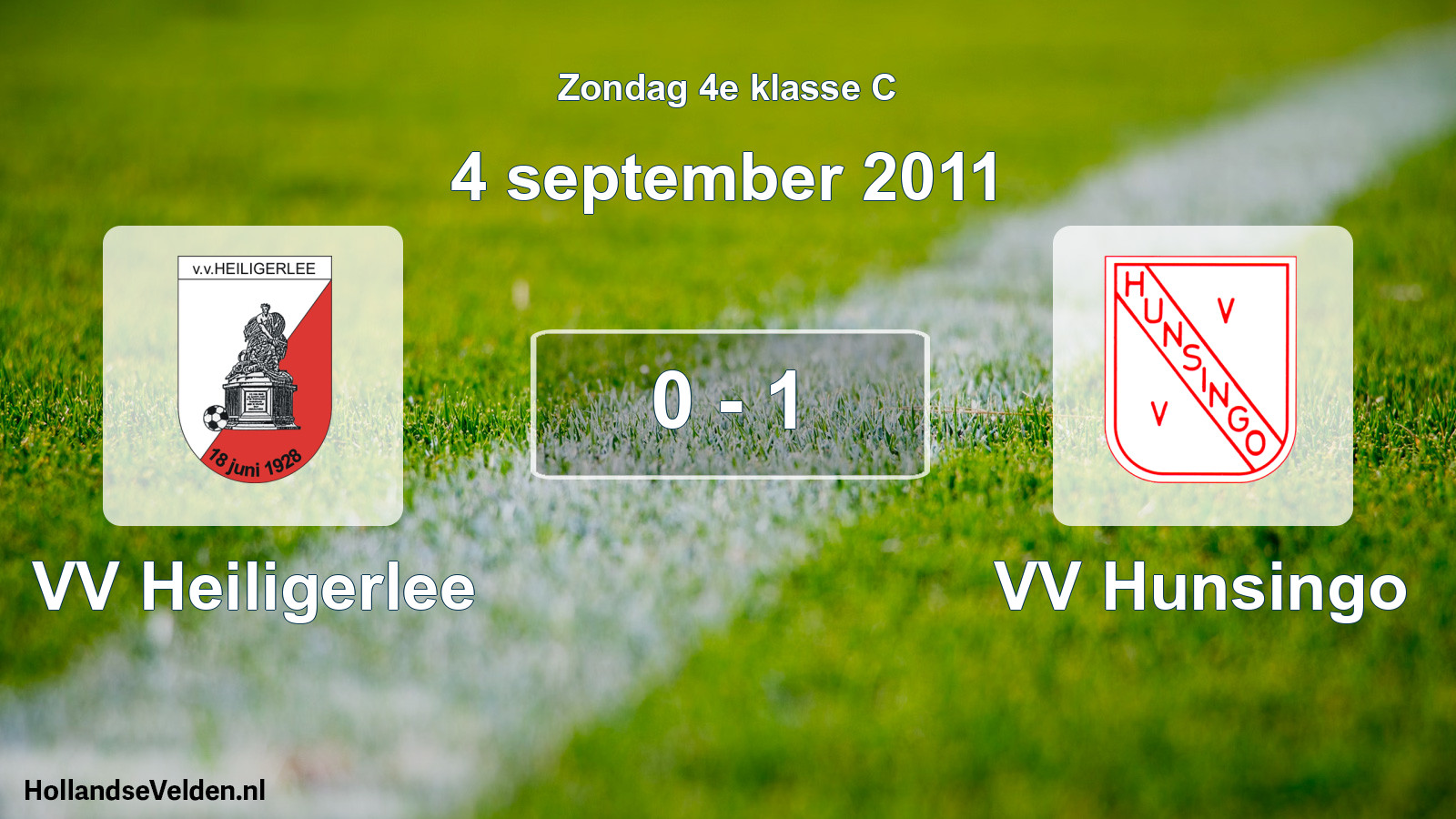 Total number of matches played: VV Heiligerlee - VV Hunsingo 0 - 1 (4 September 2011)