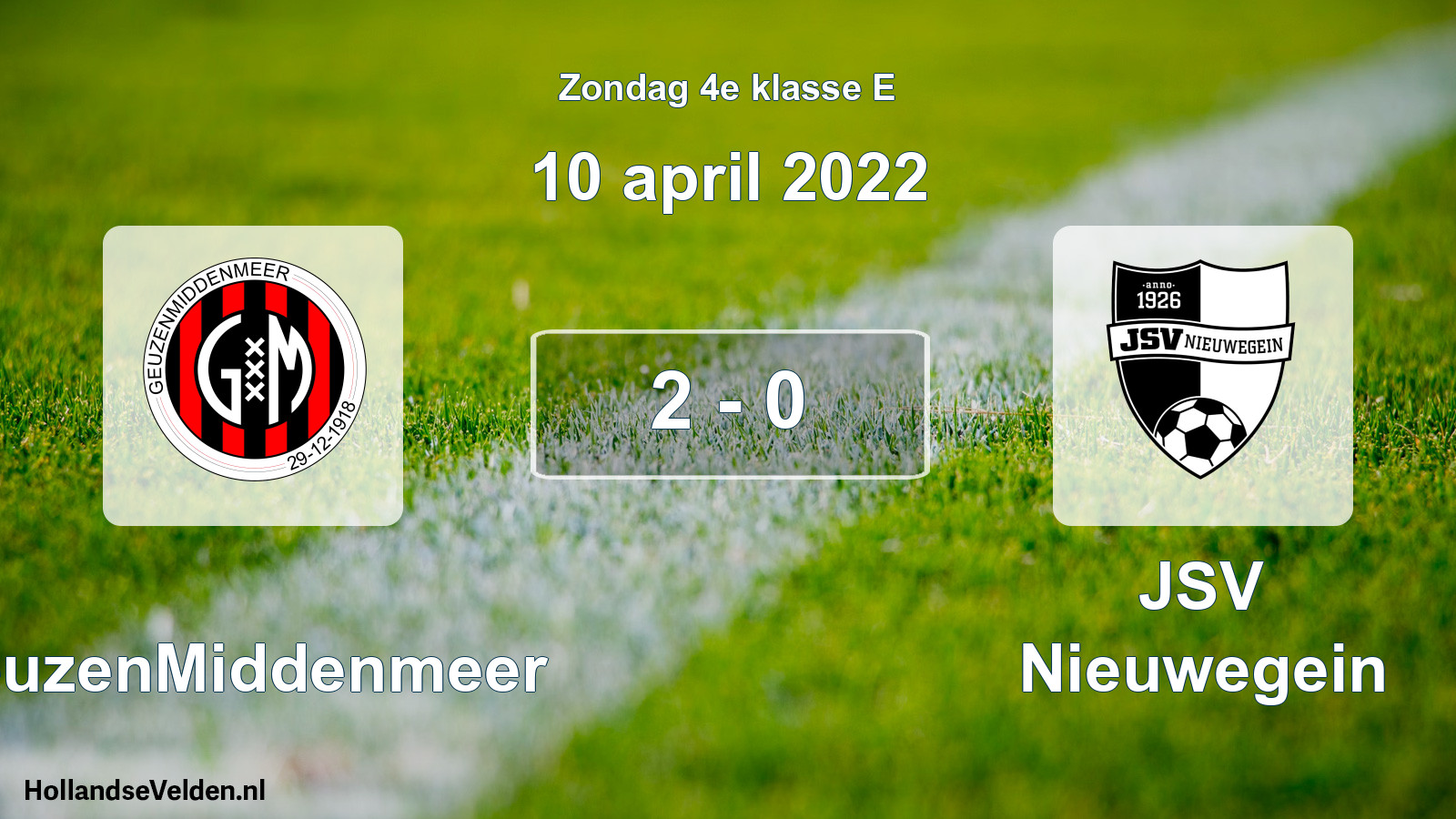 Total number of matches played: GeuzenMiddenmeer - JSV Nieuwegein 2 - 0 (10 April 2022)