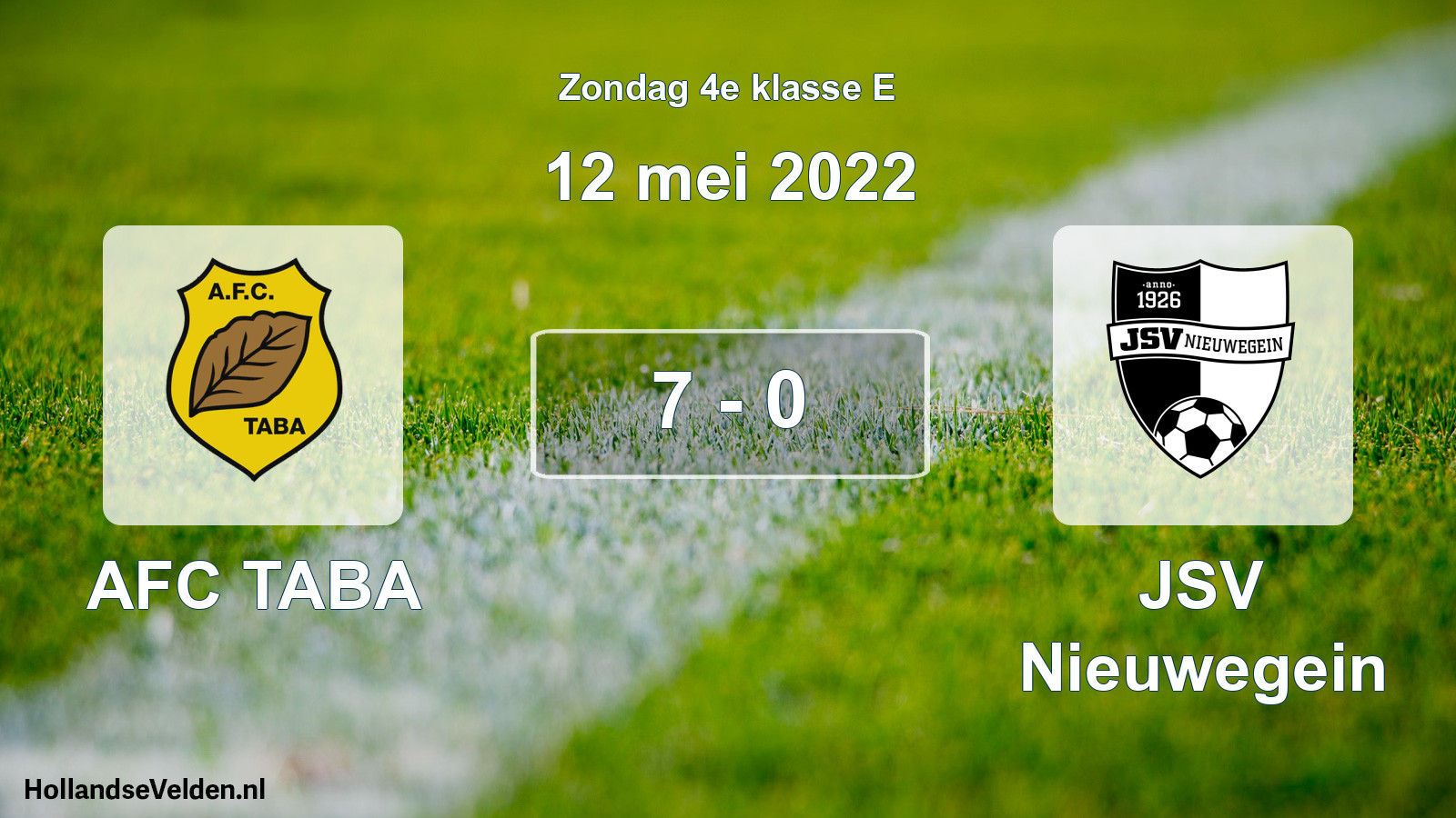 Total number of matches played: AFC TABA - JSV Nieuwegein 7 - 0 (12 May 2022)
