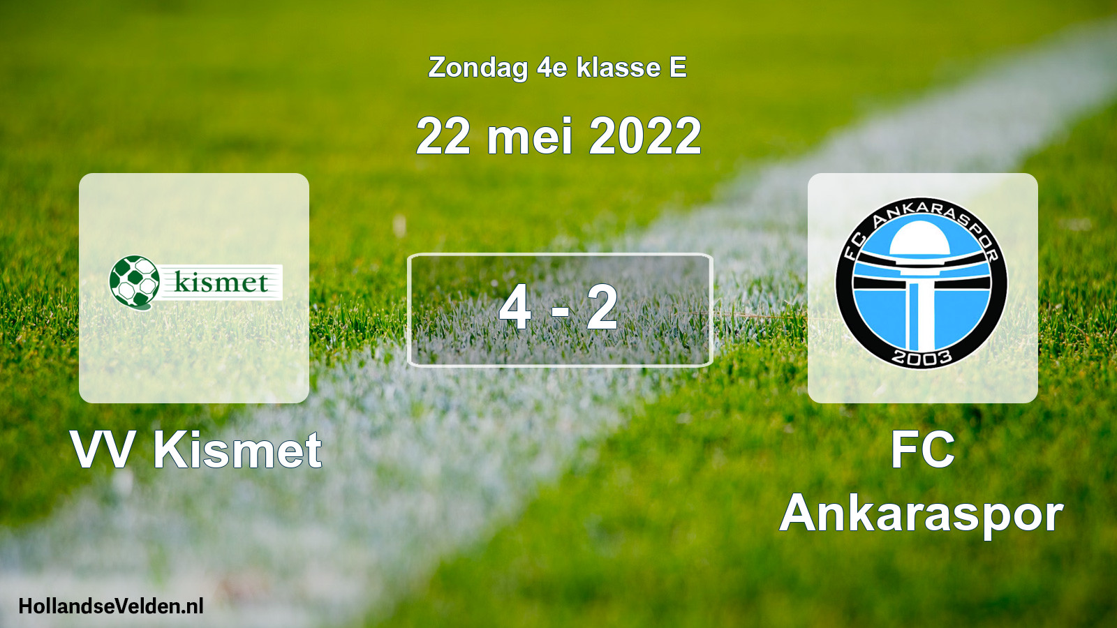 Total number of matches played: VV Kismet - FC Ankaraspor 4 - 2 (22 May 2022)