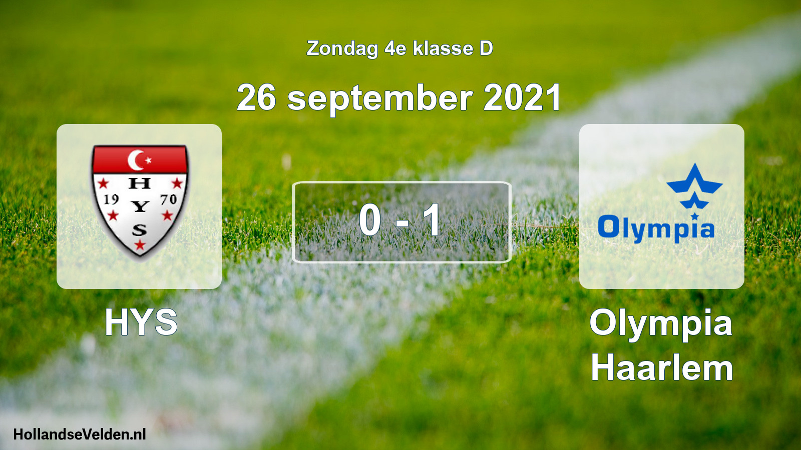 Total number of matches played: HYS - Olympia Haarlem 0 - 1 (26 September 2021)