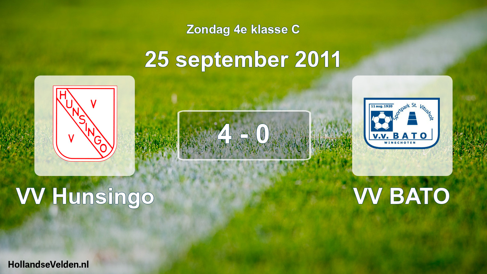 Total number of matches played: VV Hunsingo - VV BATO 4 - 0 (25 September 2011)