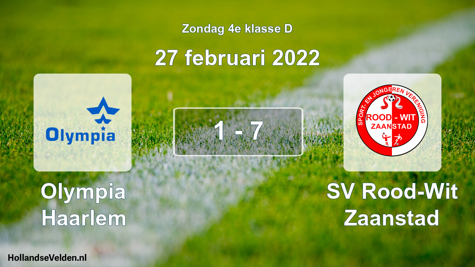 Total number of matches played: Olympia Haarlem - SV Rood-Wit Zaanstad 1 - 7 (27 February 2022)