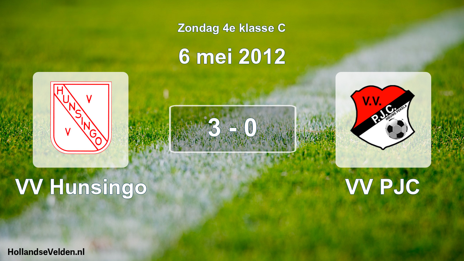 Total number of matches played: VV Hunsingo - VV PJC 3 - 0 (6 May 2012)
