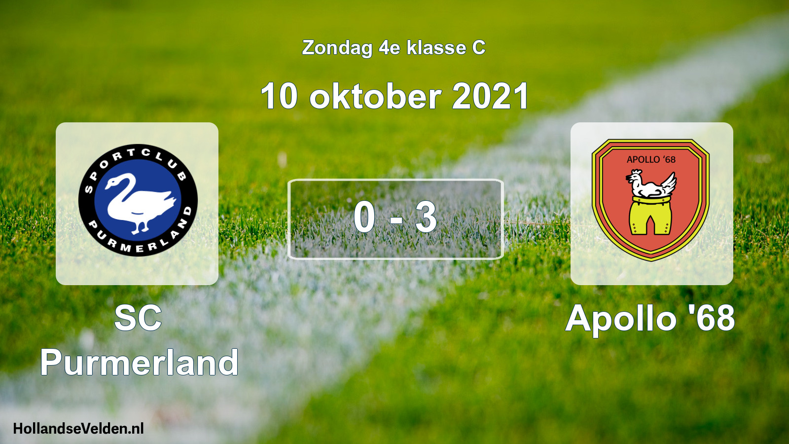 Total number of matches played: SC Purmerland - Apollo '68 0 - 3 (10 October 2021)