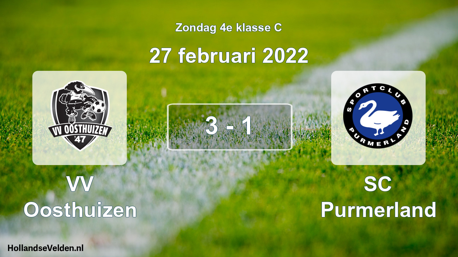 Total number of matches played: VV Oosthuizen - SC Purmerland 3 - 1 (27 February 2022)
