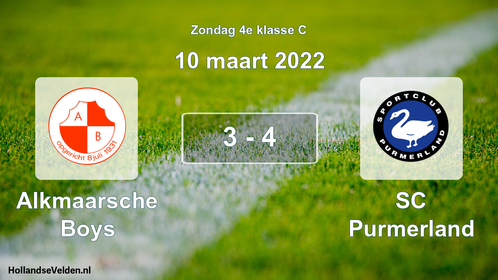 Total number of matches played: Alkmaarsche Boys - SC Purmerland 3 - 4 (10 March 2022)