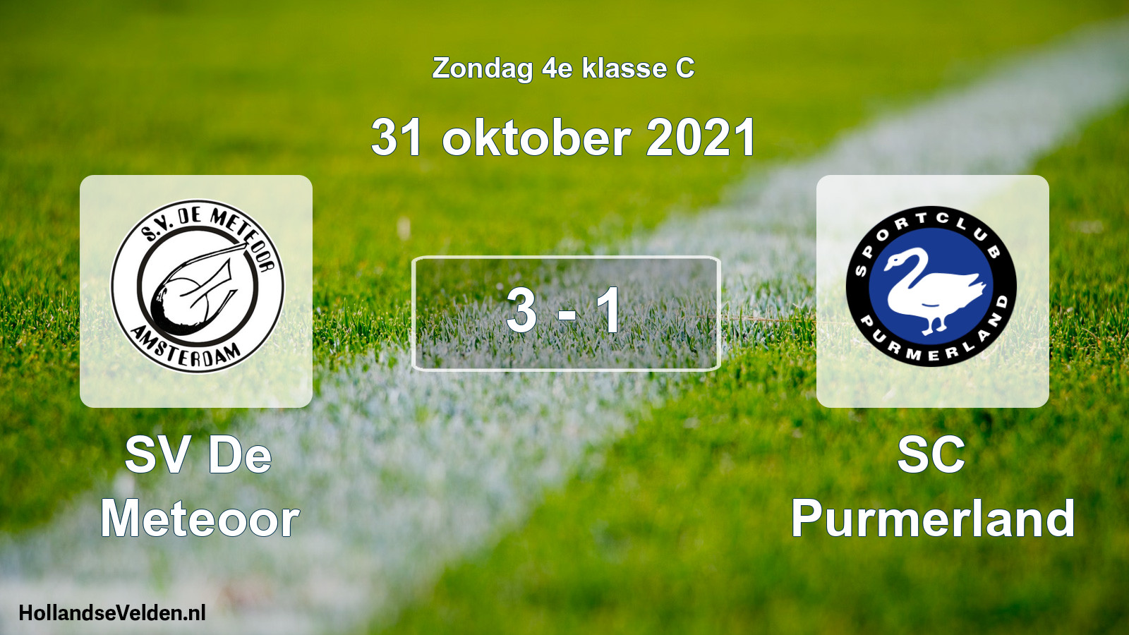 Total number of matches played: SV De Meteoor - SC Purmerland 3 - 1 (31 October 2021)