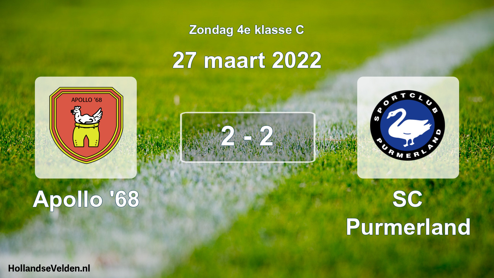Total number of matches played: Apollo '68 - SC Purmerland 2 - 2 (27 March 2022)
