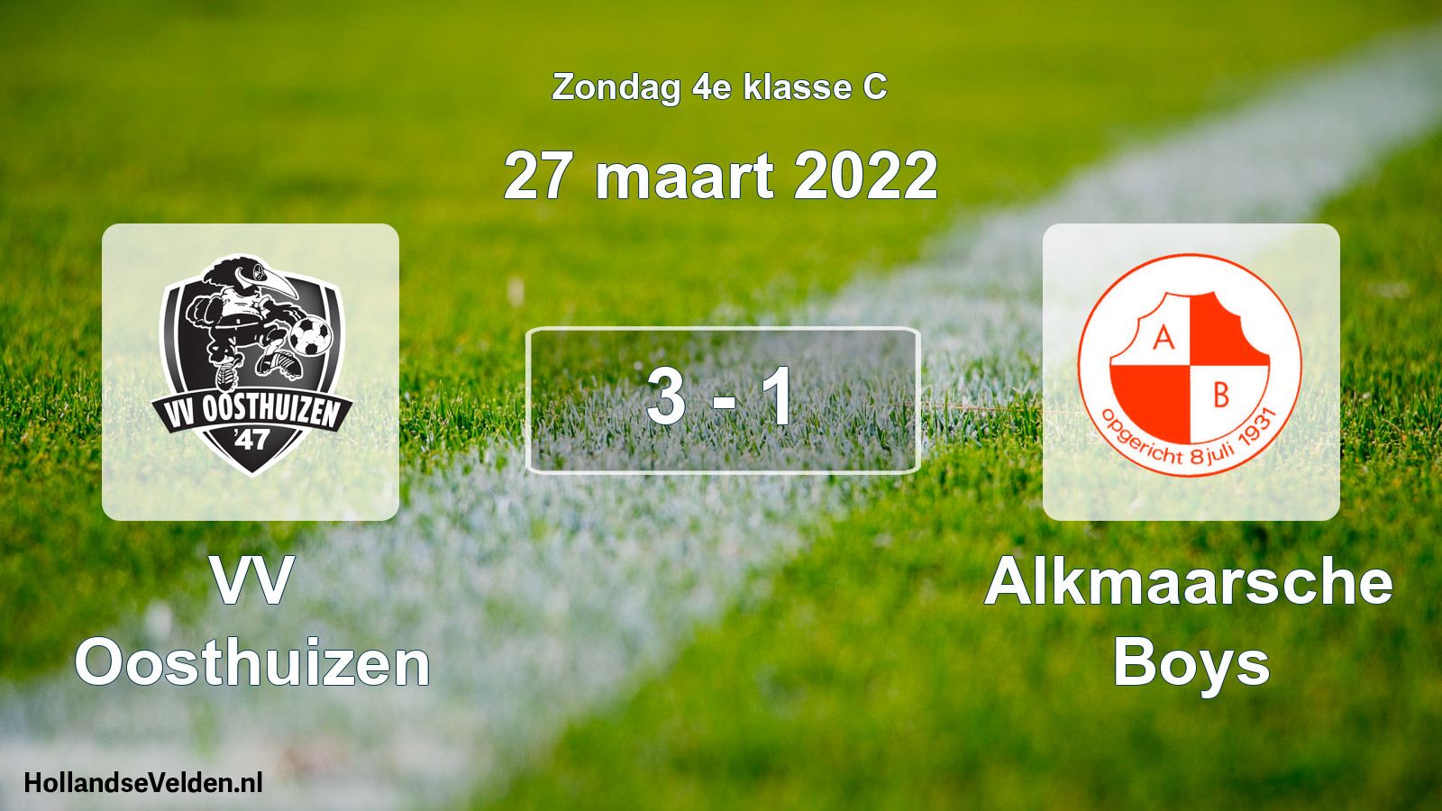 Total number of matches played: VV Oosthuizen - Alkmaarsche Boys 3 - 1 (27 March 2022)