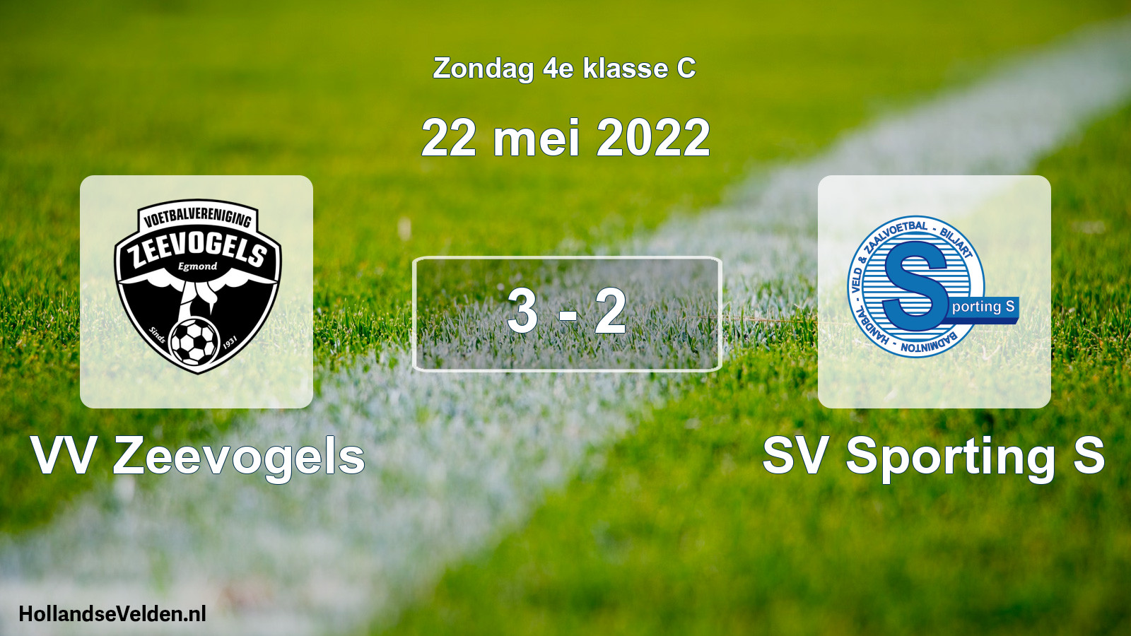 Total number of matches played: VV Zeevogels - SV Sporting S 3 - 2 (22 May 2022)